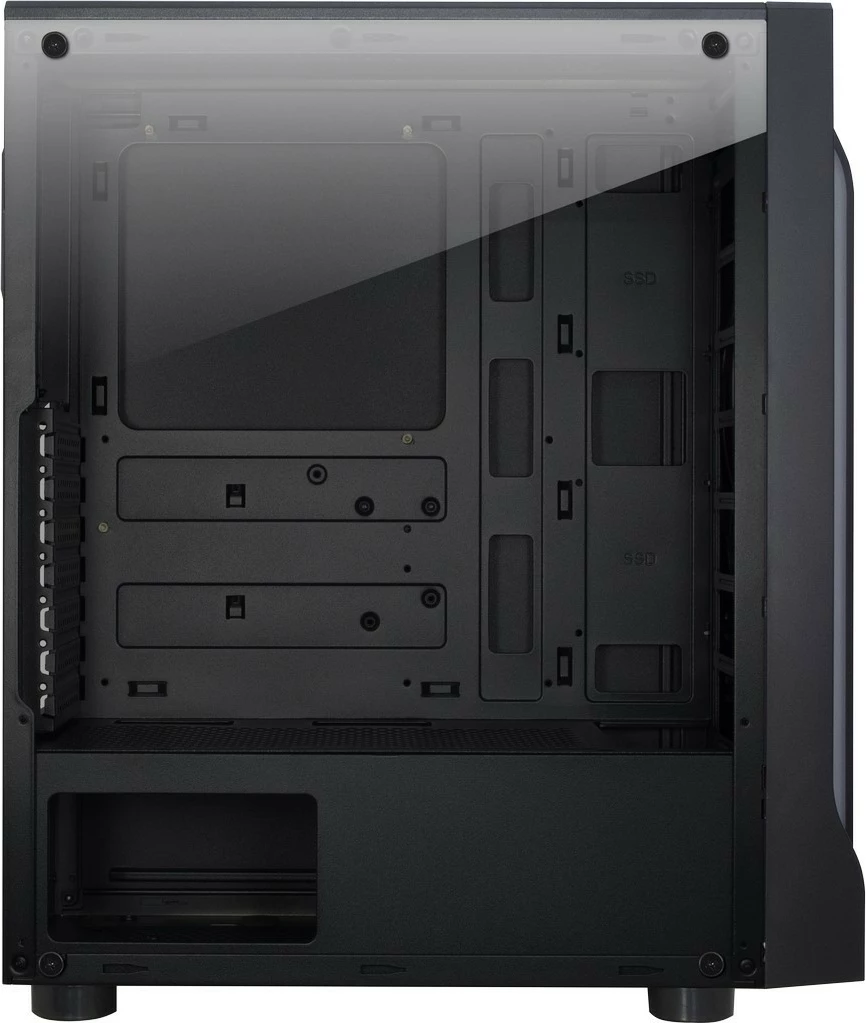 Kasë Inter-Tech A-3411 Creek, Tower, ATX/micro ATX/ITX, xham i temperuar, RGB, e zezë