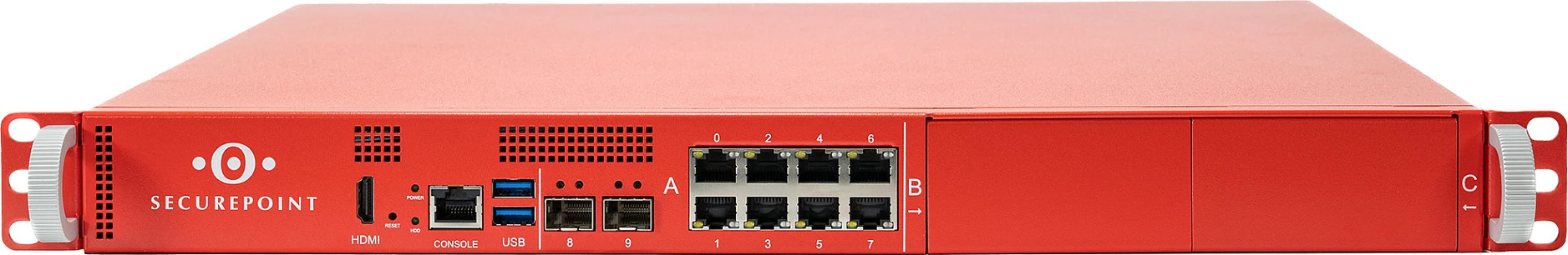 Firewall Securepoint RC2000RR G6, 1U rack, 91 Gbit/s, 8x RJ-45, 2x SFP+, kuqe