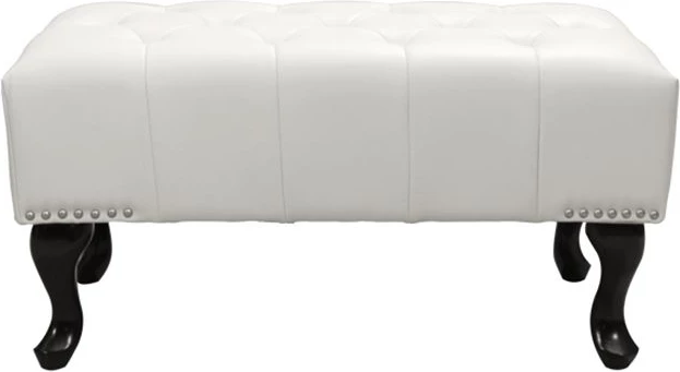 Stol për piano Chesterfield EMMA FH226.02 PU, ngjyrë bardhë, këmbë të zeza, 80x44x39 cm