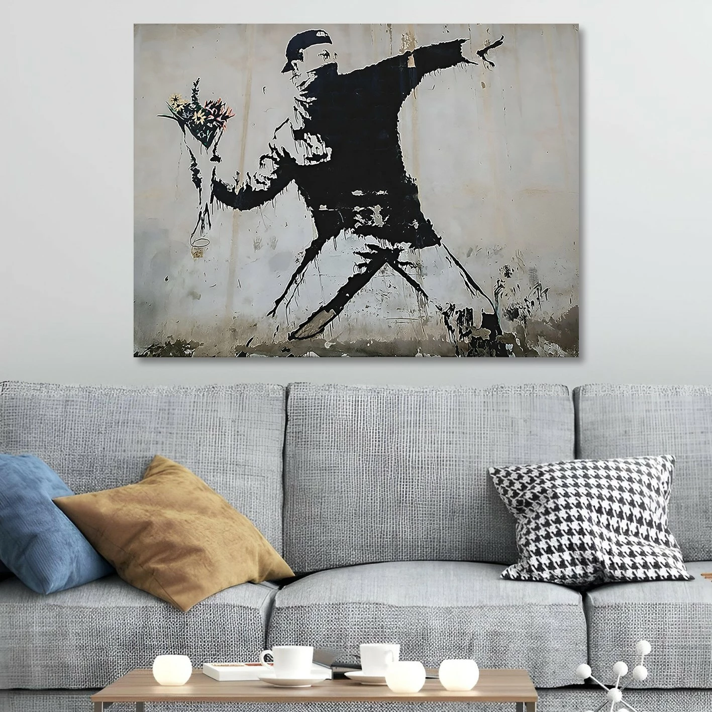 Pikturë dekorative në kanavacë, Banksy, shumëngjyrëshe, KNV4553_70100, 70x100cm
