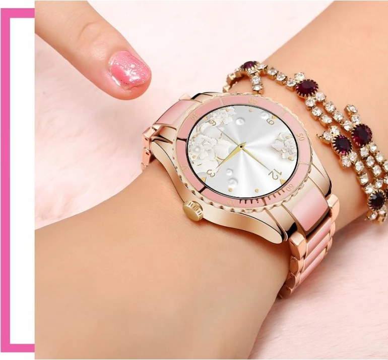 Smartwatch për femra Rubicon, rozë