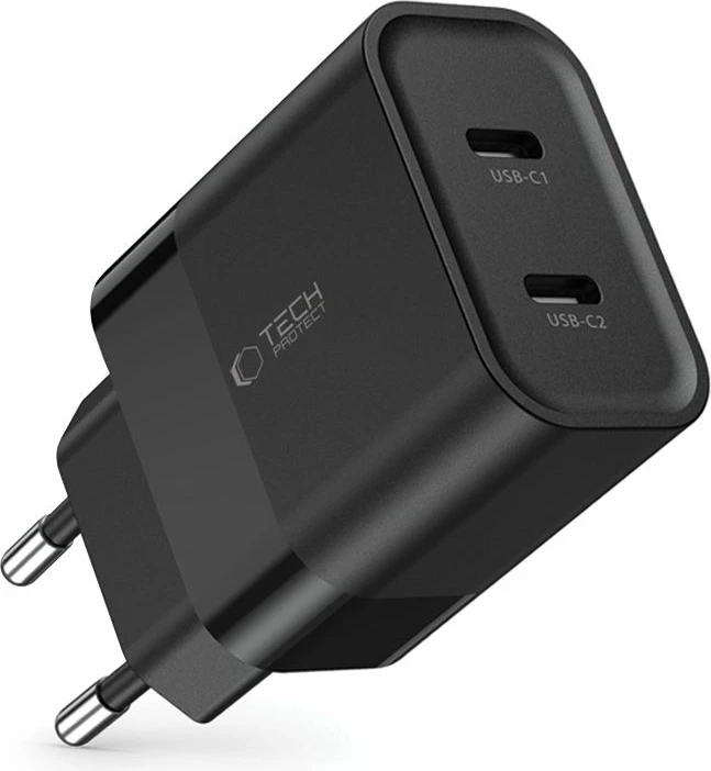Karikues rrjeti Tech-Protect C20W, 2x USB-C PD 20W, i zi