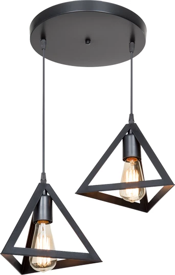 Llambë tavani dy-dritëshe Kecha, ngjyrë e zezë, D50x60cm