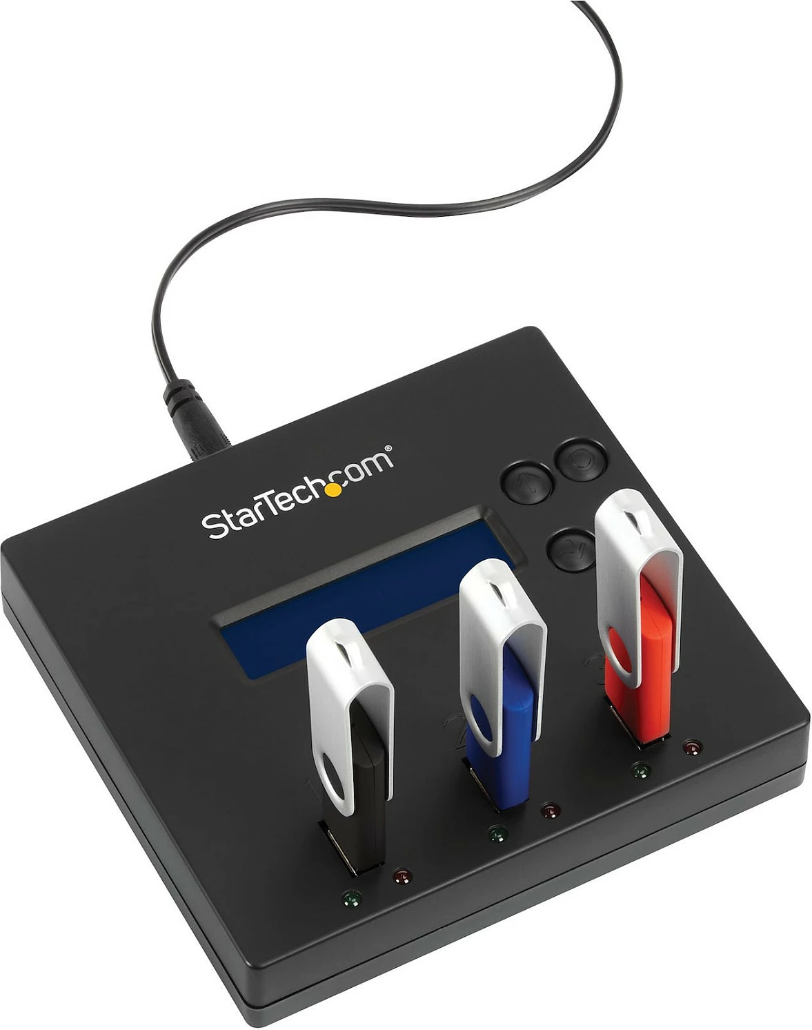 Duplikator USB StarTech 1:2, USB 2.0, me ekran LCD, Copy/Erase, blu