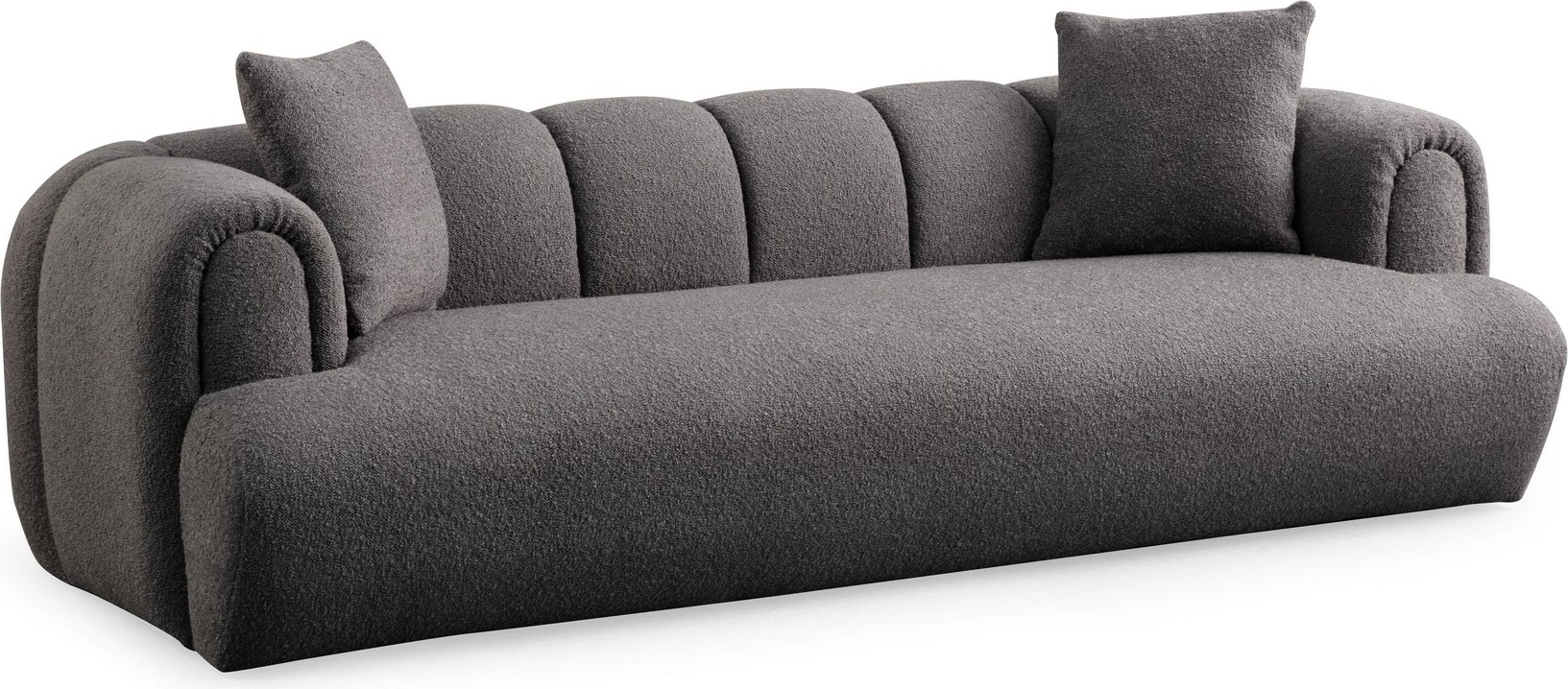 Divan treshe Atelier del Sofa, Puffy 3 Plain, ngjyrë antracit