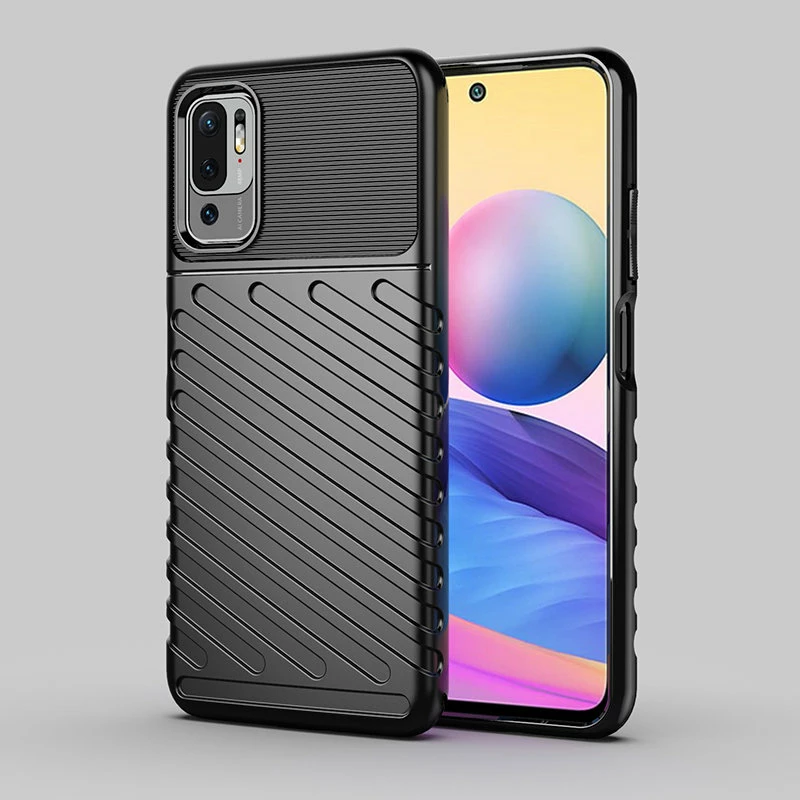 Mbështjellës Hurtel Thunder Case për Xiaomi Redmi Note 10 5G / Poco M3 Pro, i zi