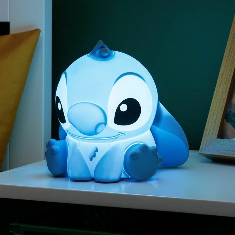 Llambë nate Paladone Stitch, silikoni, e rikarikueshme USB, 15.2 cm, 3 nivele ndriçimi, blu/bardhë
