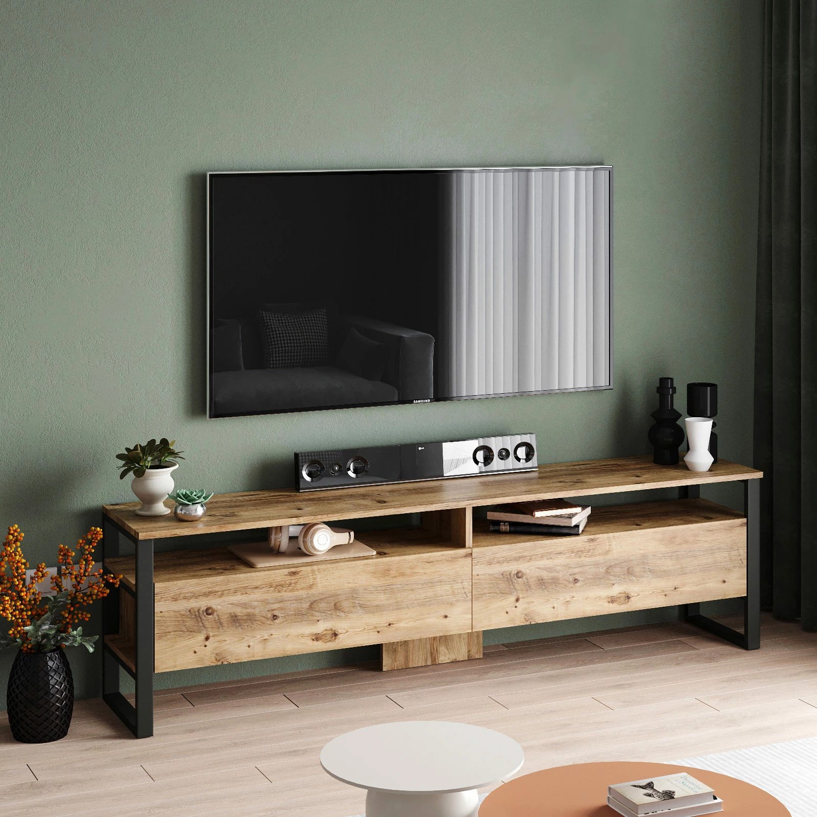 Konsolë TV Hanah Home, ngjyrë Atlantic Pine, Ml19-A