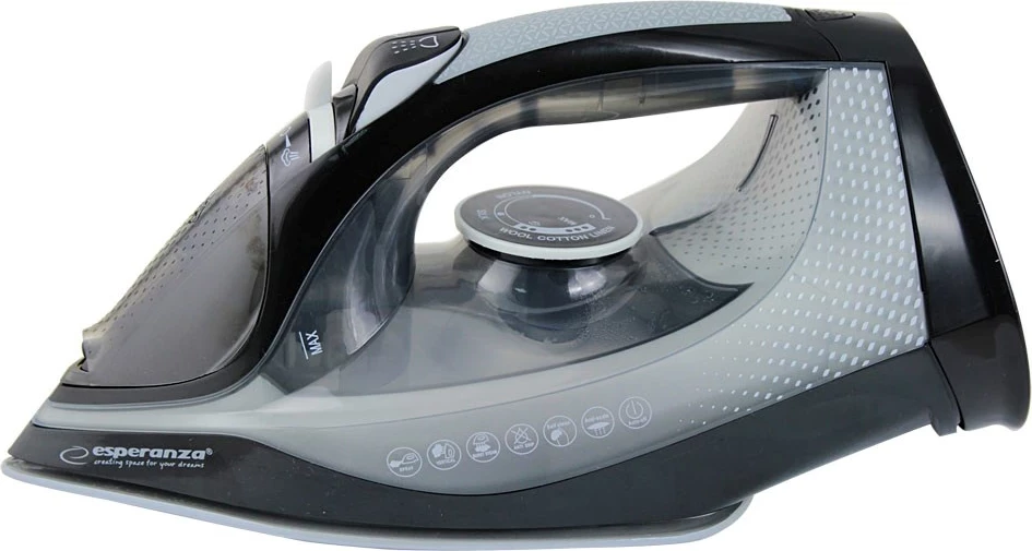 Hekur Esperanza EHI011 me avull, pllakë qeramike, 2600 W, Gri e Zi