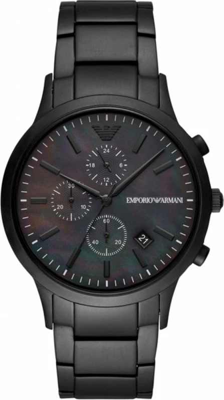 Orë dore për meshkuj Emporio Armani, e zezë