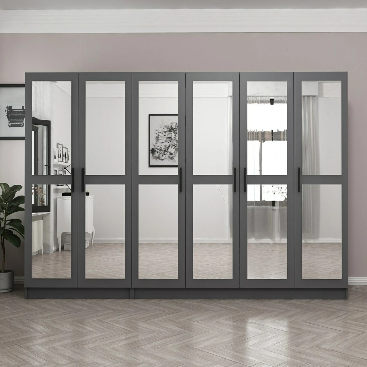 Dollap për dhomë gjumi, ngjyrë antracit, Skye Decor, 4989