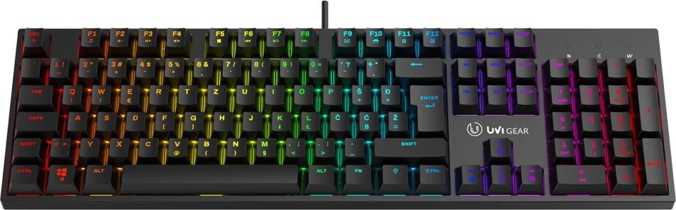 Tastierë mekanike RGB UVI Greed V2, Brown switch, 105 taste, UK layout SLO/CRO
