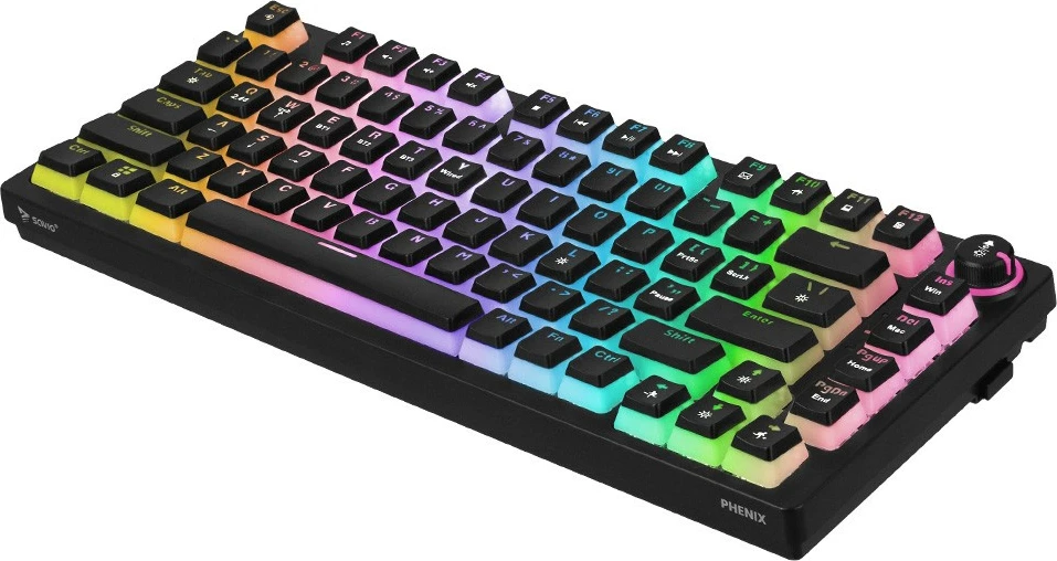 Tastierë mekanike wireless Savio PHENIX, Gateron Red Pro, Pudding, e zezë