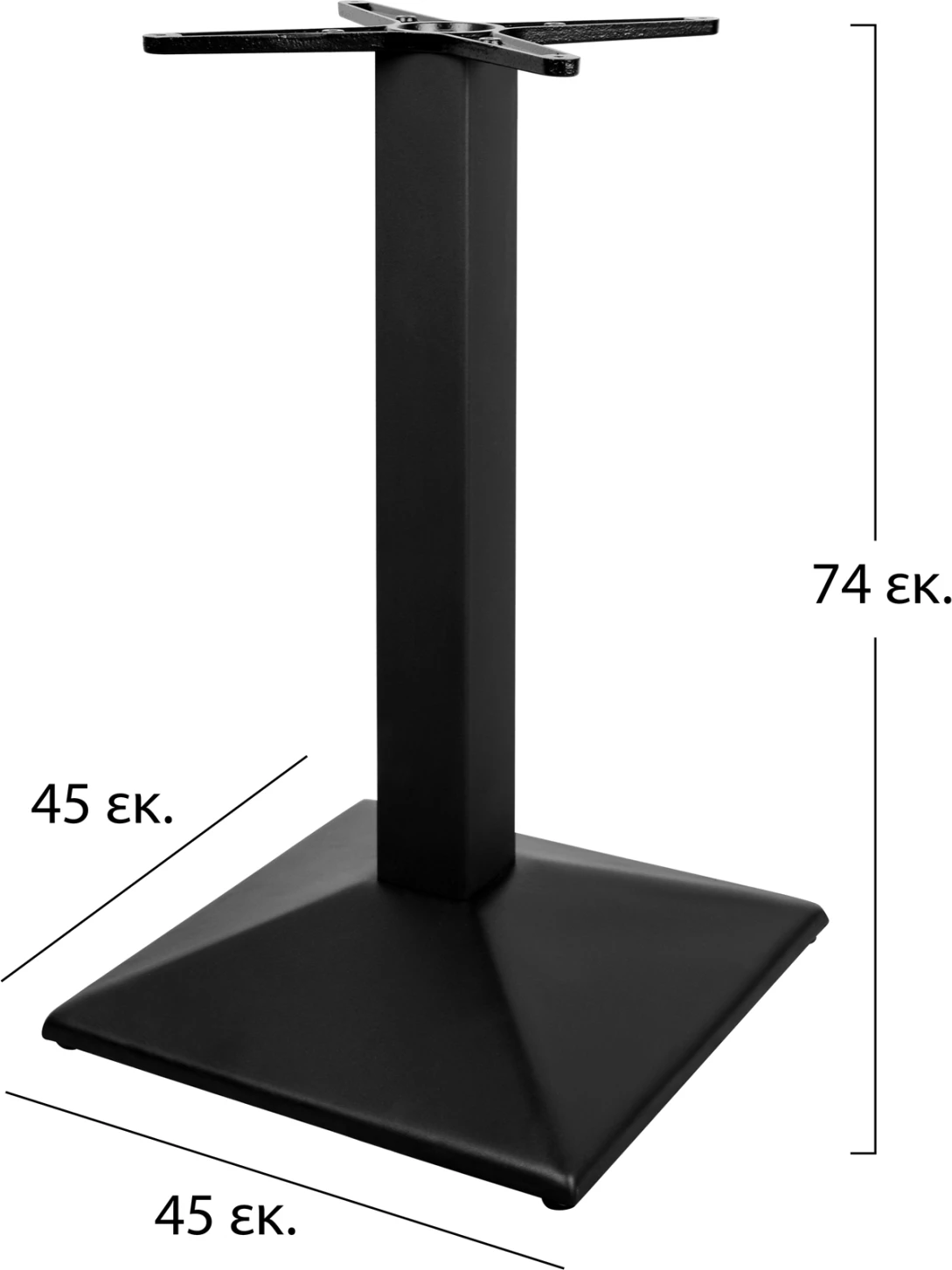 Bazë metalike piramidale 45x45x74 e zezë FH408