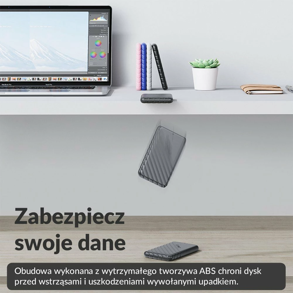 Kasë e jashtme për disk 2.5" Orico SATA USB 3.2 Gen 1, micro-B, deri 6TB, e zezë, me kabllo