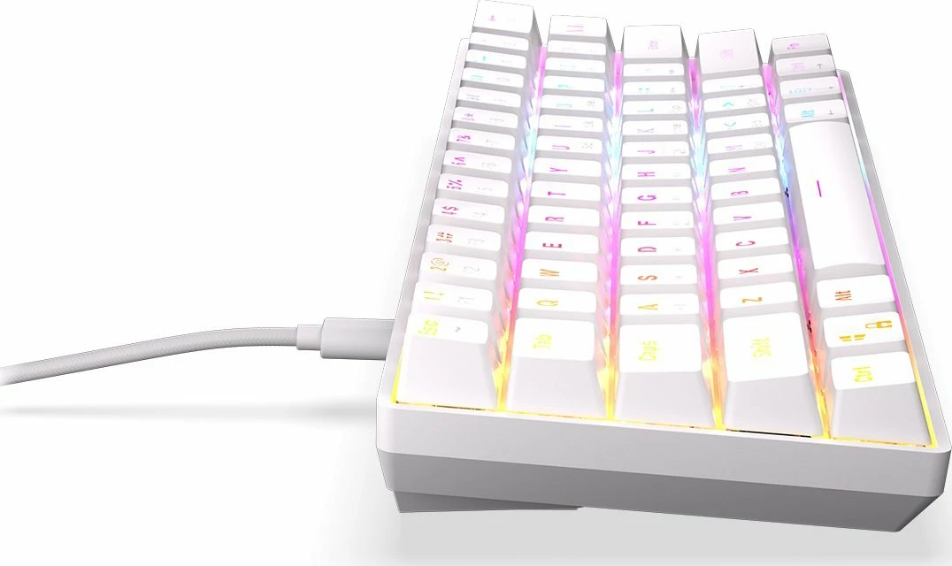 Tastierë mekanike gaming Krux Qara KRX0138 60% Outemu Red RGB USB, e bardhë