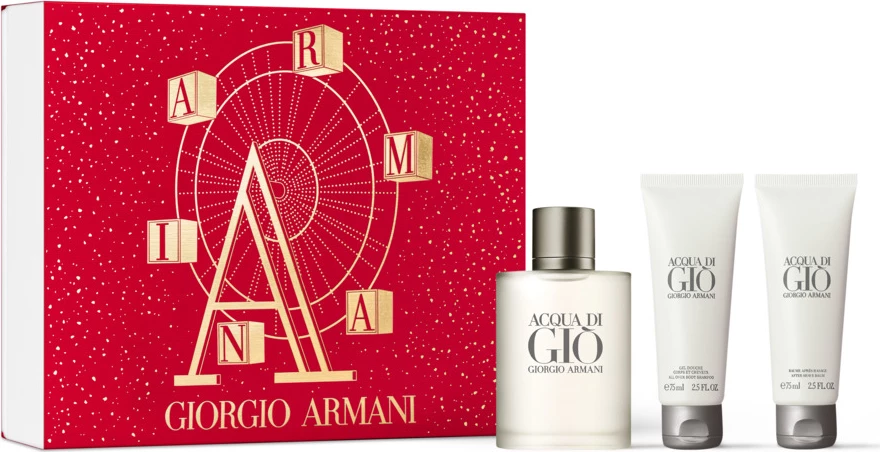 Set Eau de Toilette për meshkuj Giorgio Armani Acqua di Gio, 100ml + xhel dushi 75ml + balsam pas rrojës 75ml