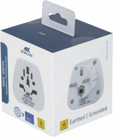 Adapter udhëtimi RIVACASE PS4100, World to EU, 2500 W, i bardhë