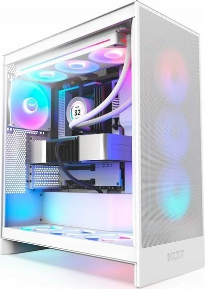 Kasë Nzxt H7 Flow RGB CM-H72FW-R1 Midi Tower, ATX/e-ATX, USB-C, me dritare, e bardhë