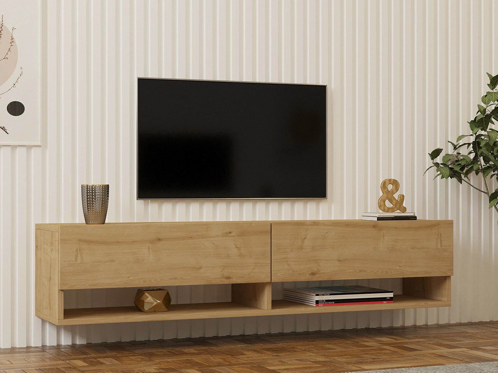 Komodë TV Hanah Home, Arges, ngjyrë lis safir
