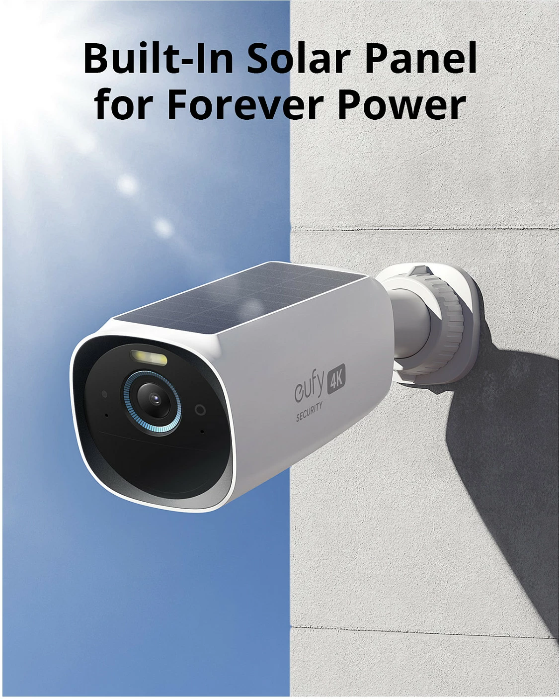 Kamerë sigurie Anker eufy eufyCam S330 4K, solar, wireless, për jashtë, e zezë/bardhë