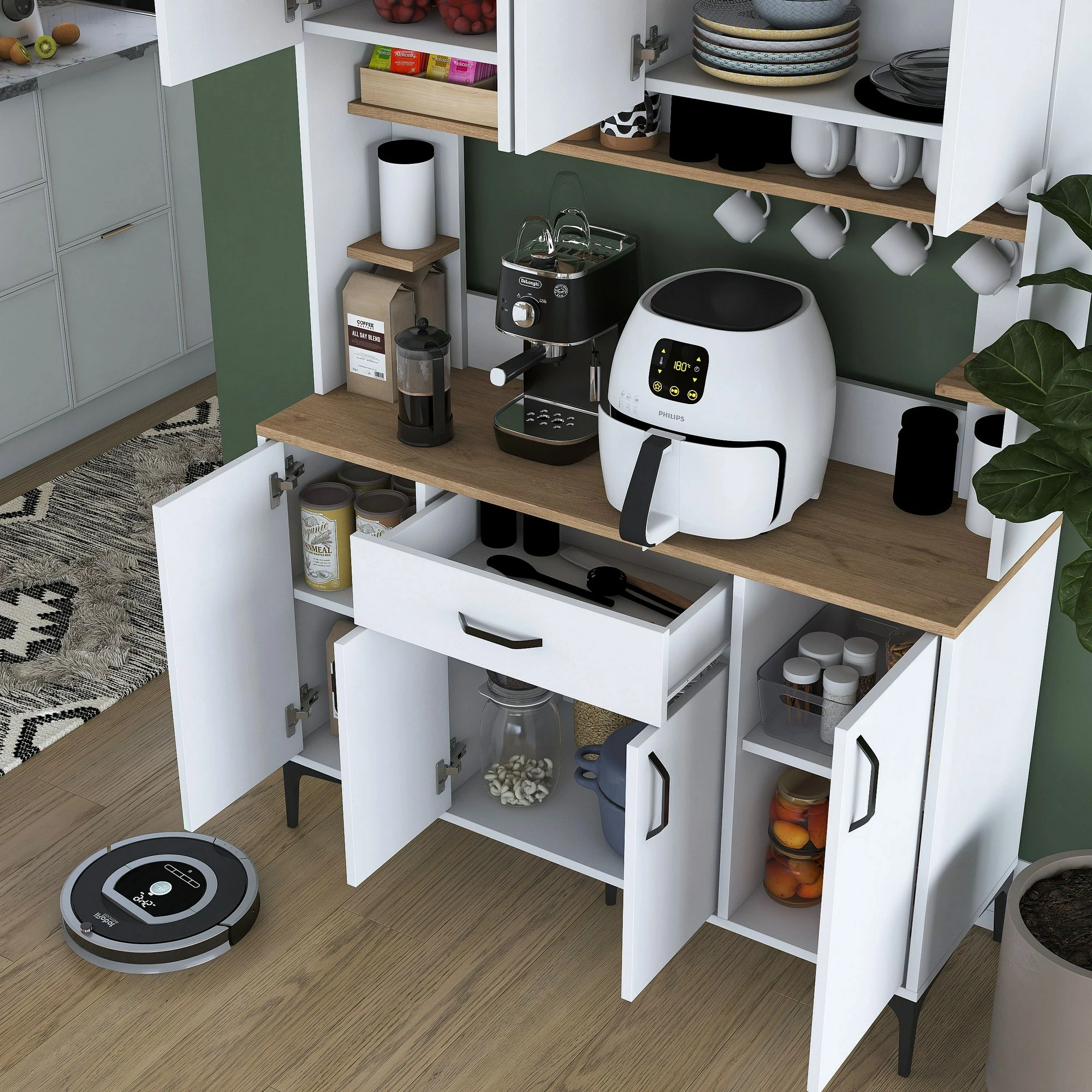 Dollap multifunksional, ngjyrë e bardhë, Skye Decor, JE177 - 3348