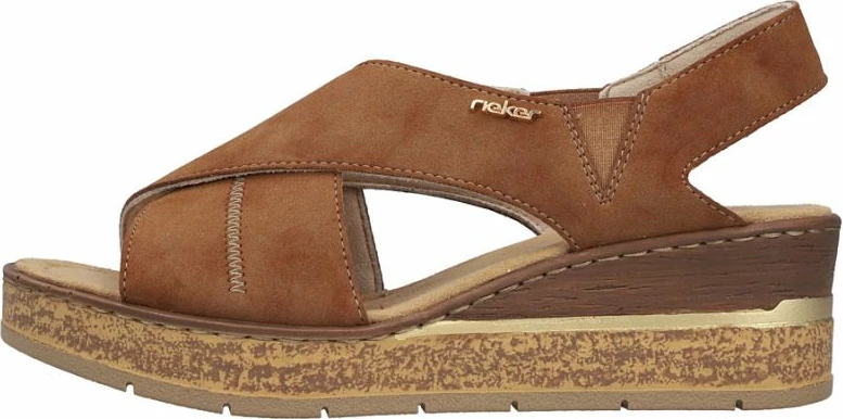 Sandale platforme femra Rieker 63782-24, kafe