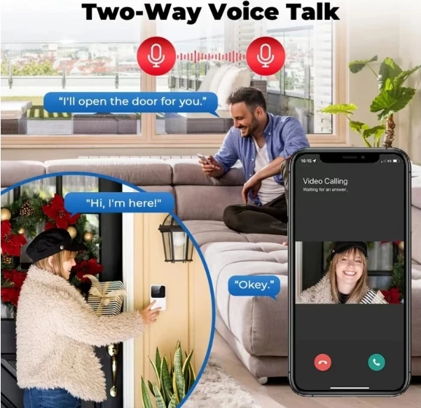 Kamerë Doorbell WiFi me Video dhe Detektim Lëvizjeje Smart