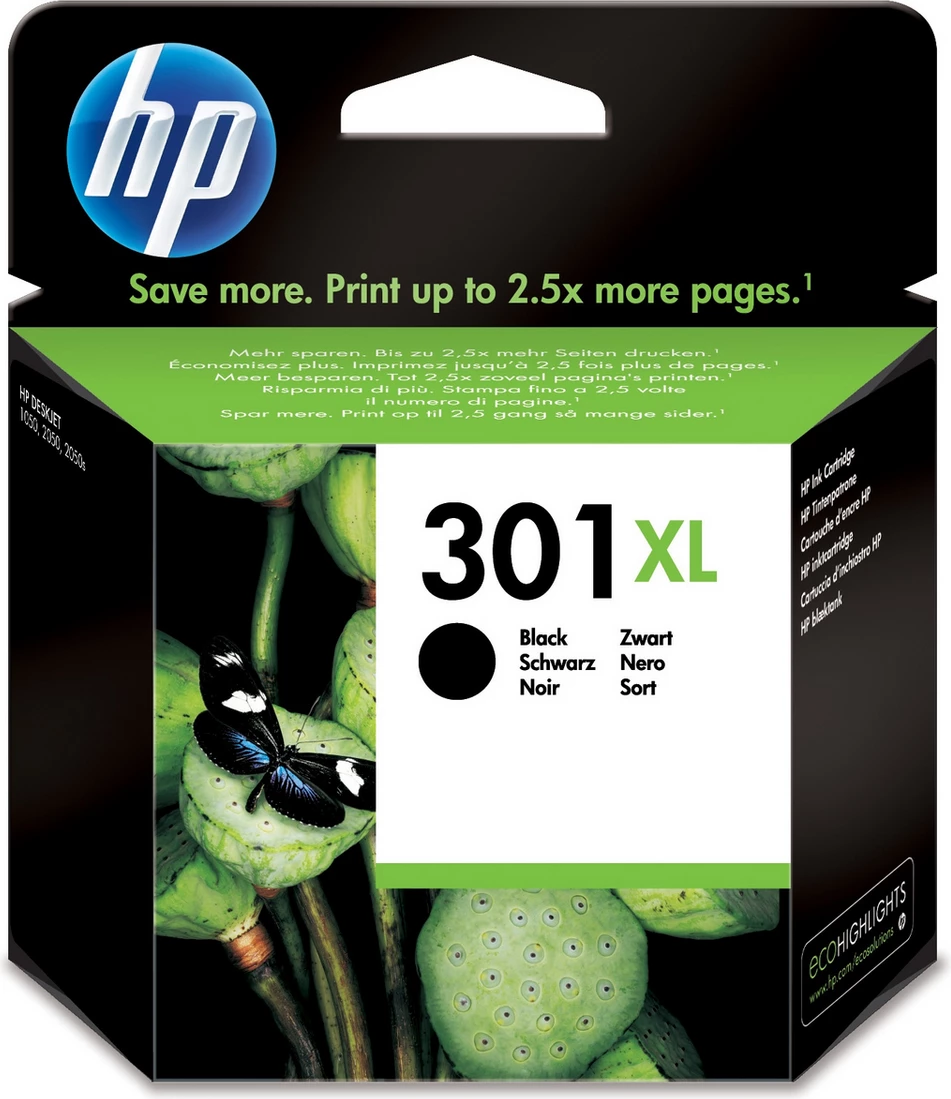 Kartrixh bojë, HP, 301XL CH563EE, 8 ml, rendiment 430 faqe, XL, e zezë