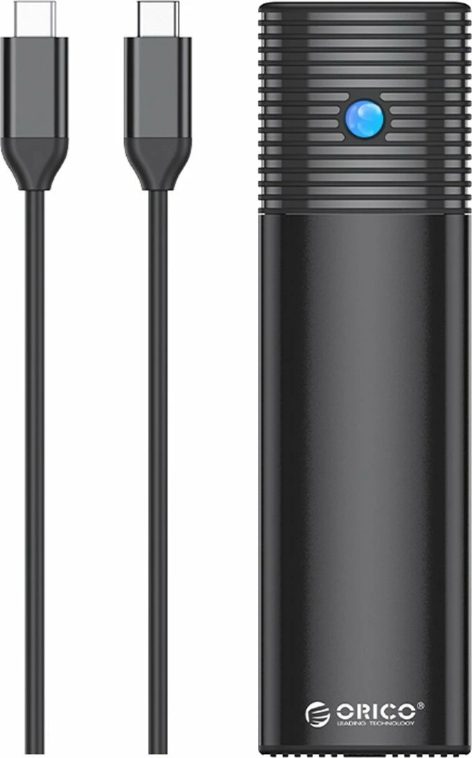 Kasë eksterne për SSD M.2 Orico PWDM2-G2-BK-EP, USB-C 3.2 Gen 2 10Gbps, NVMe/SATA, e zezë