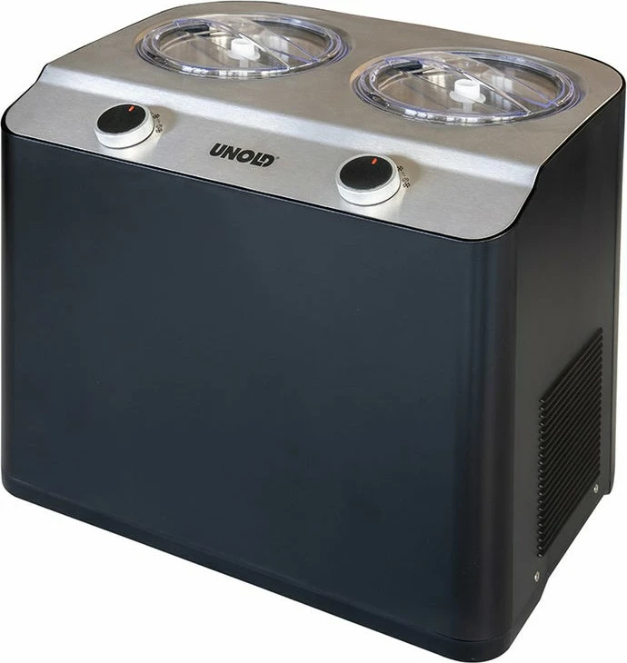 Aparat akullore UNOLD Doppio, 2.4L, 2 tasa, kompresor, inox, e zezë