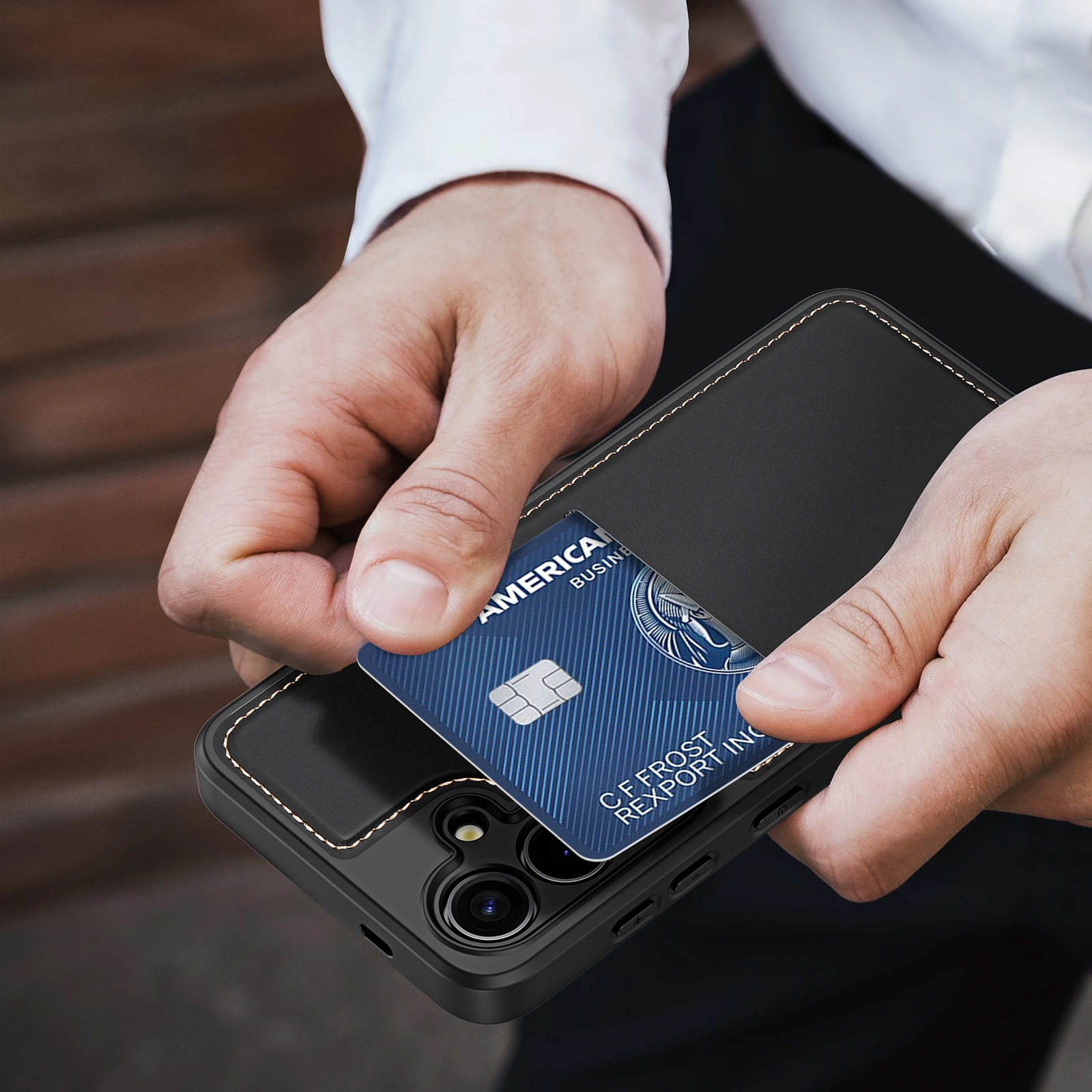 Mbështjellës Dux Ducis Rafi II Mag për Samsung Galaxy S24, me portofol dhe qëndrim, i zi