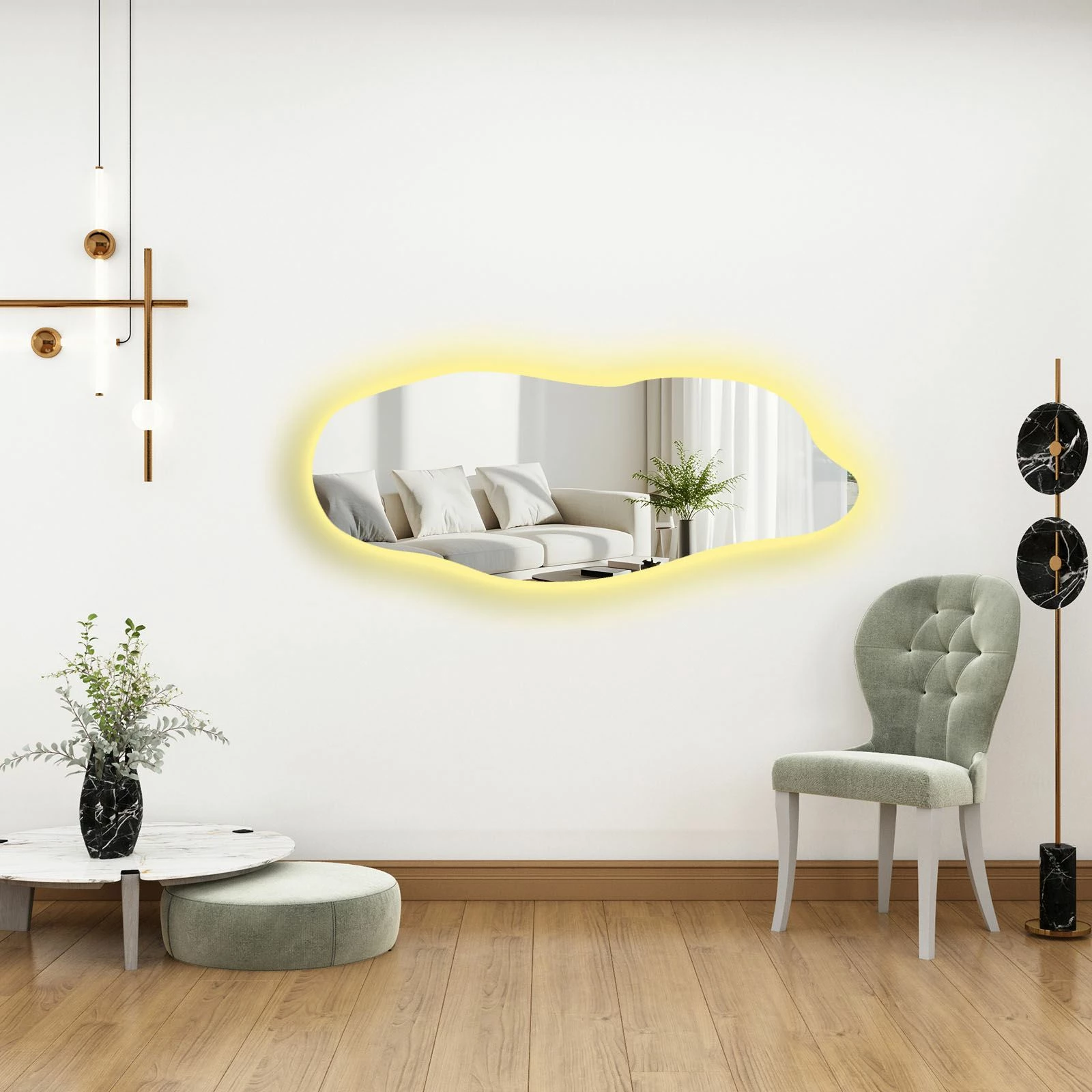 Pasqyrë me ndriçim LED, Skye Decor, 52135Ledayna-001