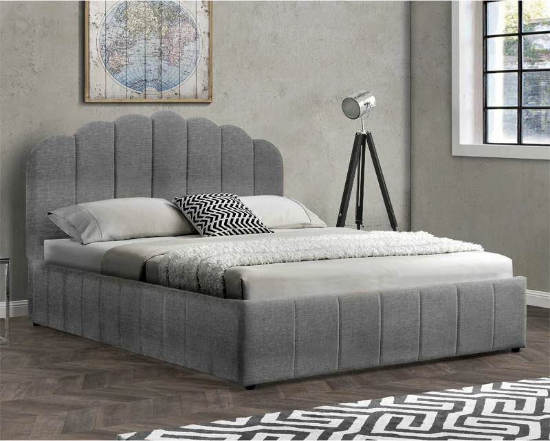 Krevat dopio Tatiana me stof anthracite me depozitë 160x200cm