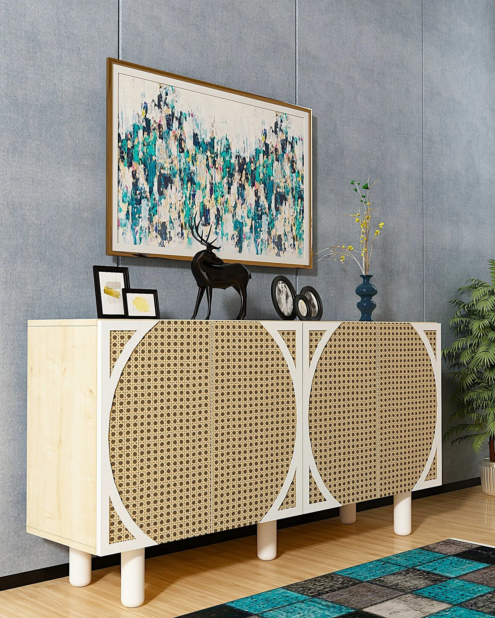 Konsol Skye Decor, ngjyrë Sapphire Oak, Hazeran