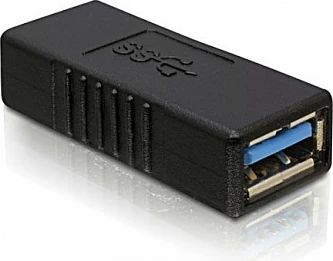 Adapter USB DeLOCK USB 3.0-A, USB-A femër në USB-A femër, 5 Gbps, i zi
