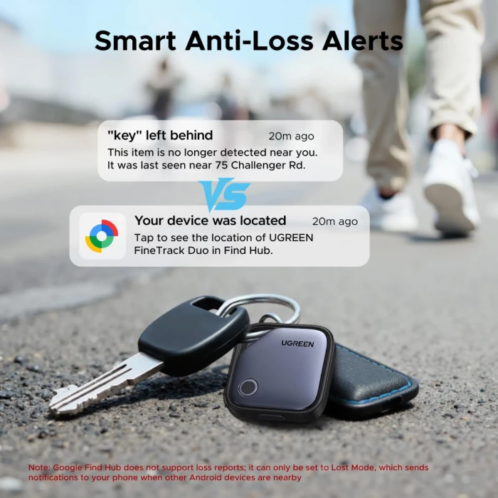 Tracker Bluetooth UGREEN Finder Pro 75646P, USB-C i rikarikueshëm, 4 copë, i zi