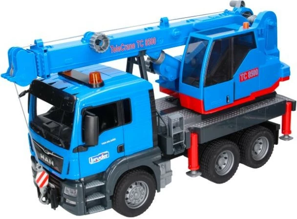 Kamion me vinç, BRUDER, MAN TGS BR-03771, shkallë 1:16, plastikë ABS, pa bateri, blu