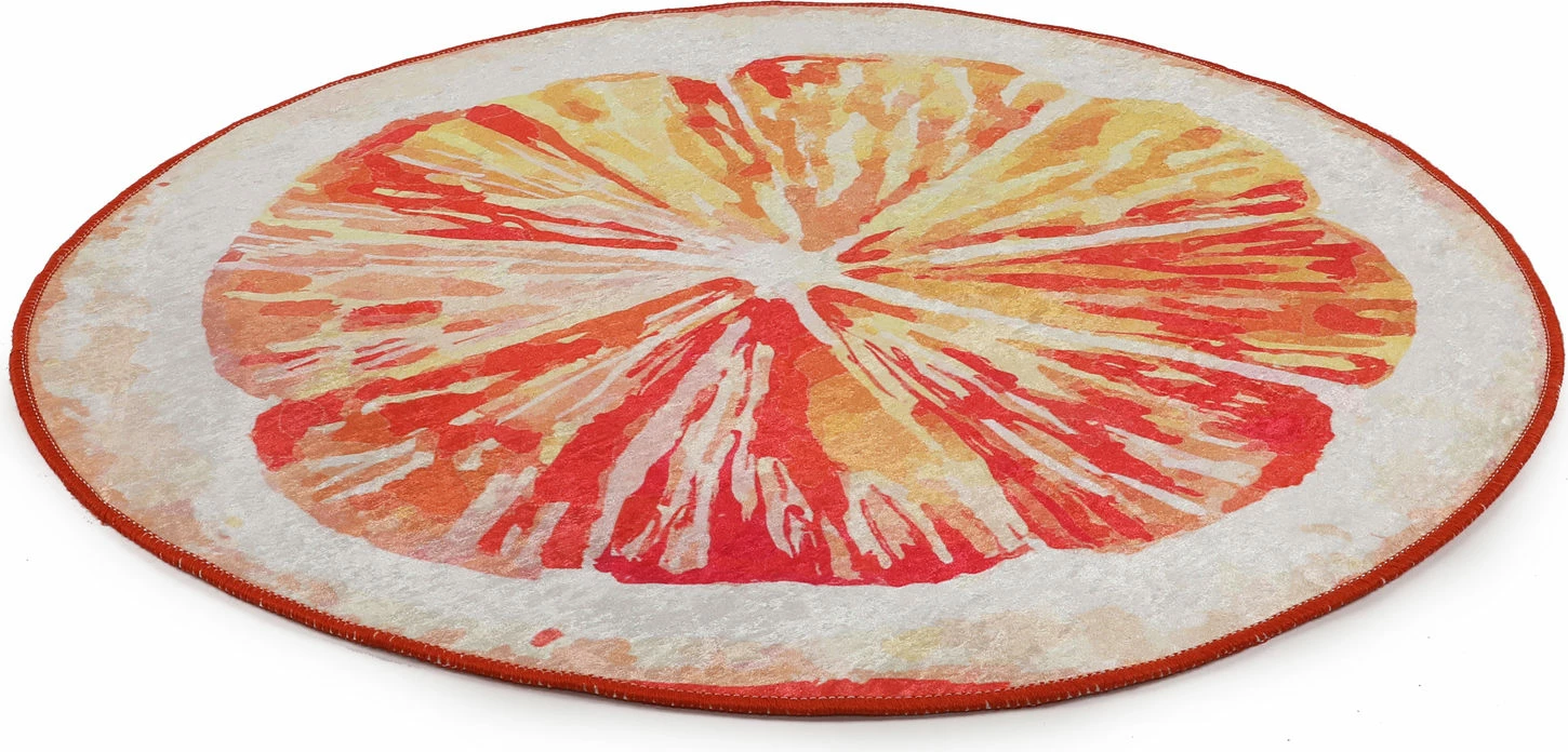 Tapet banje rrumbullak, dizajn grejpfruti, 100 cm