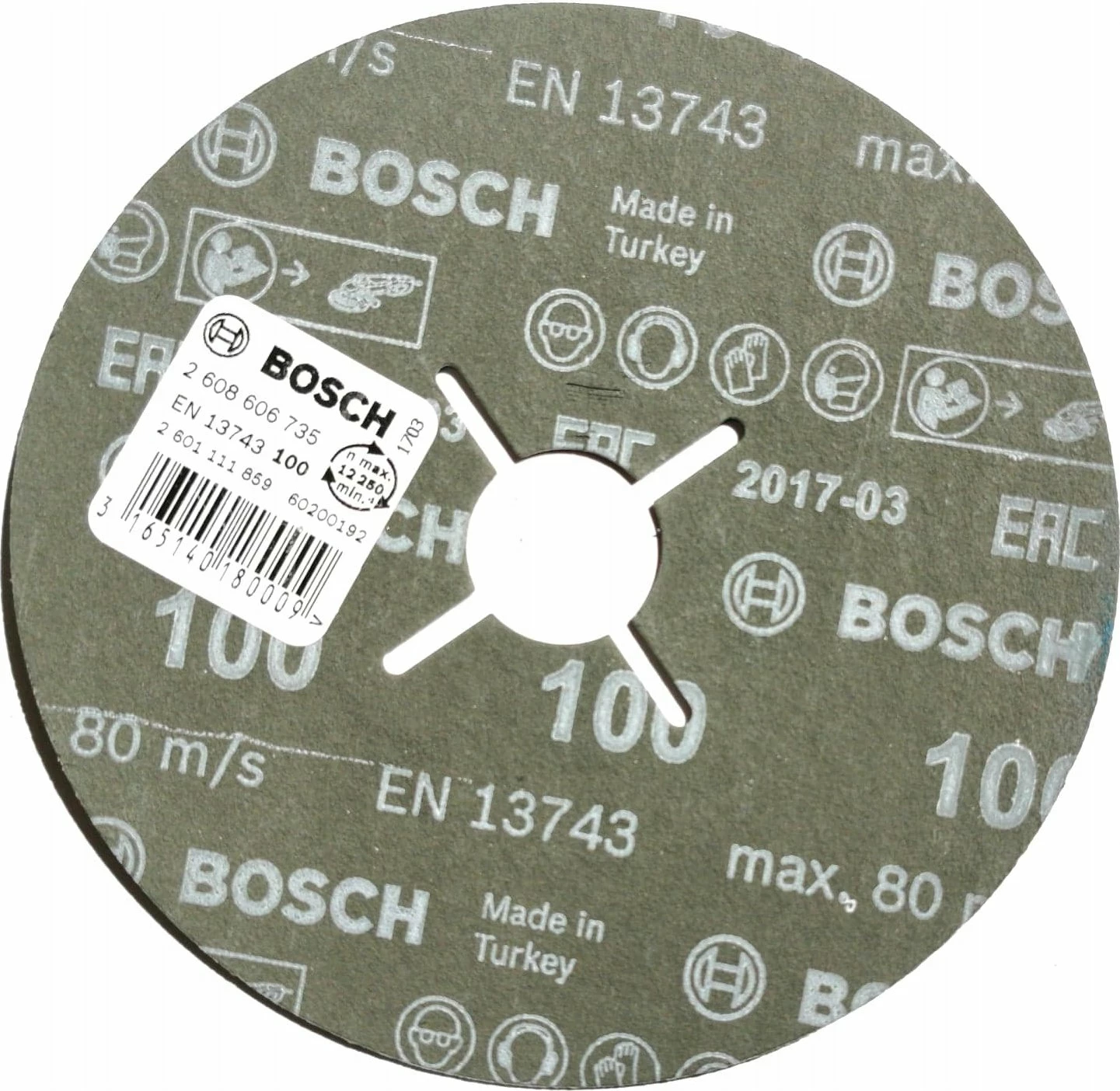 Disk fibër abrasiv Bosch Expert R574 P100 125 mm 22.23 mm për metal/inox