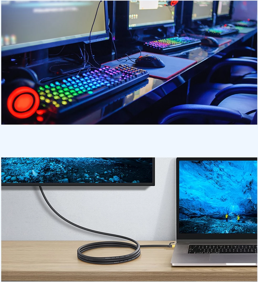 Kabllo rrjeti Baseus Speed Seven Cat 7, RJ45, 10Gbps, 5m, e zezë