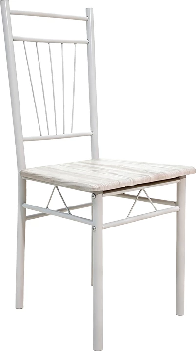 Tavolinë me karrige Roza, 5 copë, MDF sonoma, këmbë metalike të bardha, 110x60x75cm