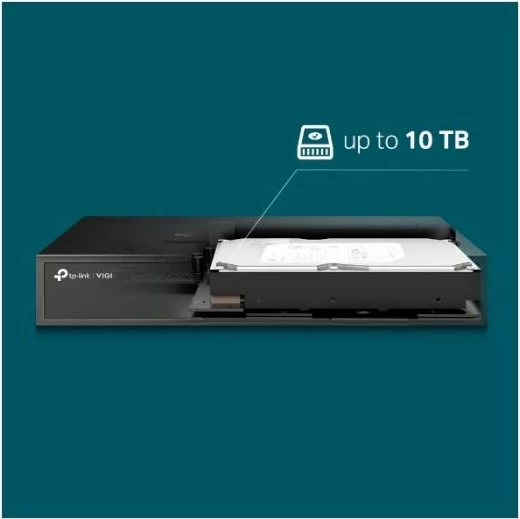 Regjistrues video në rrjet (NVR) TP-LINK VIGI NVR1008H, 8-kanal, deri 8MP, H.265+, 1xSATA deri 10TB, HDMI 4K, 24/7, zi