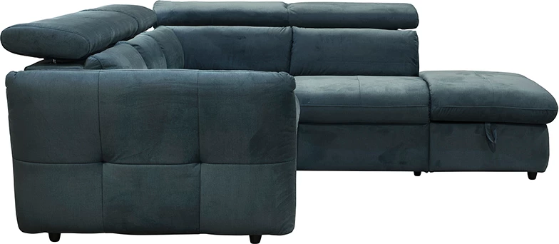 Kënd divan shtrat Monserat, kënd i djathtë, ngjyrë petrol, 254x224x90