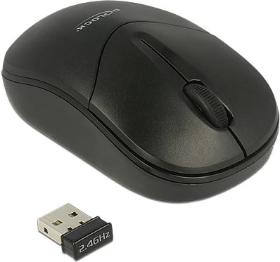 Maus pa kabllo DeLOCK 12494, 1000 DPI, 2.4 GHz, USB receiver, i zi