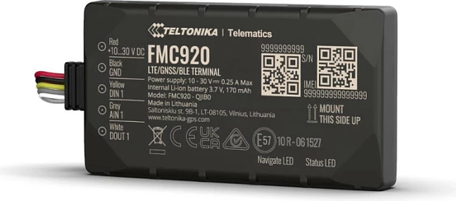 GPS tracker Teltonika FMC920, 4G LTE Cat 1, Single SIM, IP54, i zi
