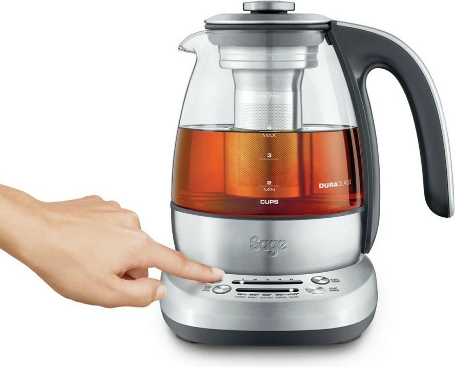 Çajnik elektrik Sage Smart Tea infuser compact, 1L, 5 temperatura, inoks