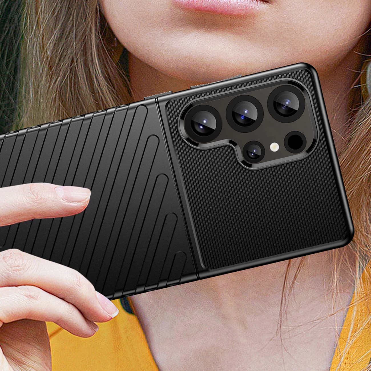 Mbështjellës Hurtel Thunder Case për Samsung Galaxy S25 Ultra, TPU, i zi