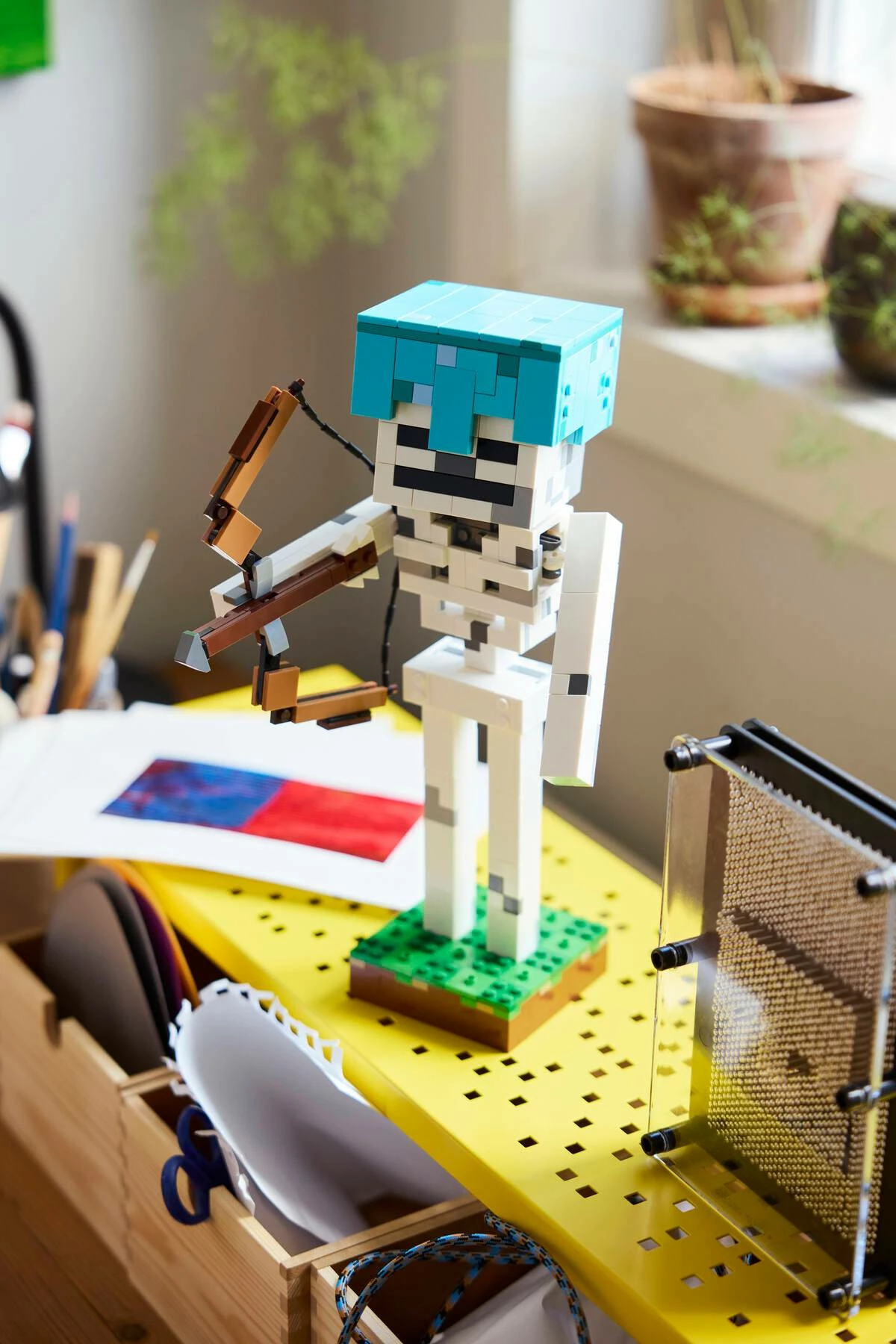 Set ndërtimi LEGO Minecraft The Skeleton 21594, 434 copë, figurë e lëvizshme 23 cm