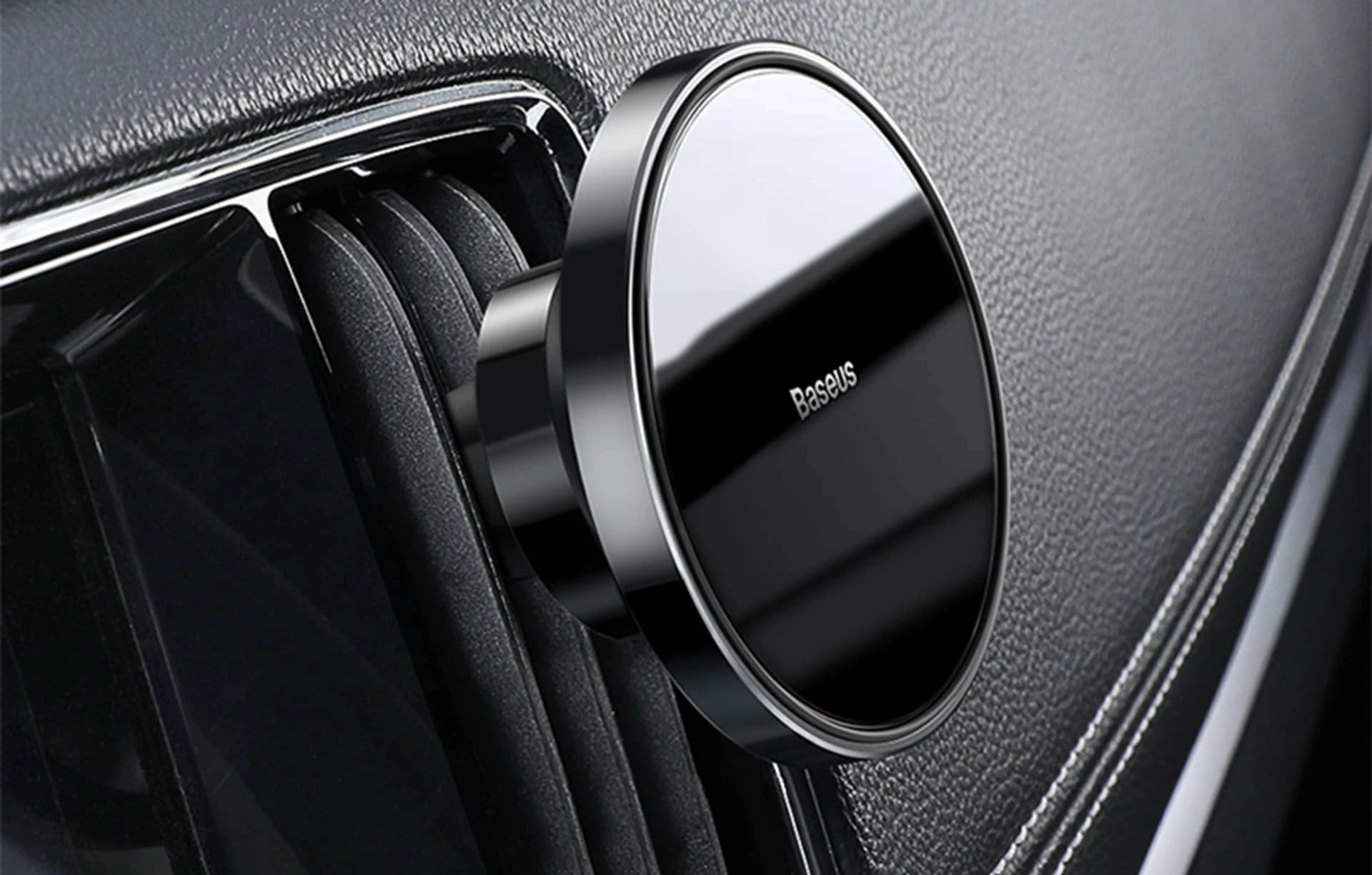 Mbajtës magnetik për celular Baseus NeoGravity, montim në grilë ventilimi/dashbord, i zi